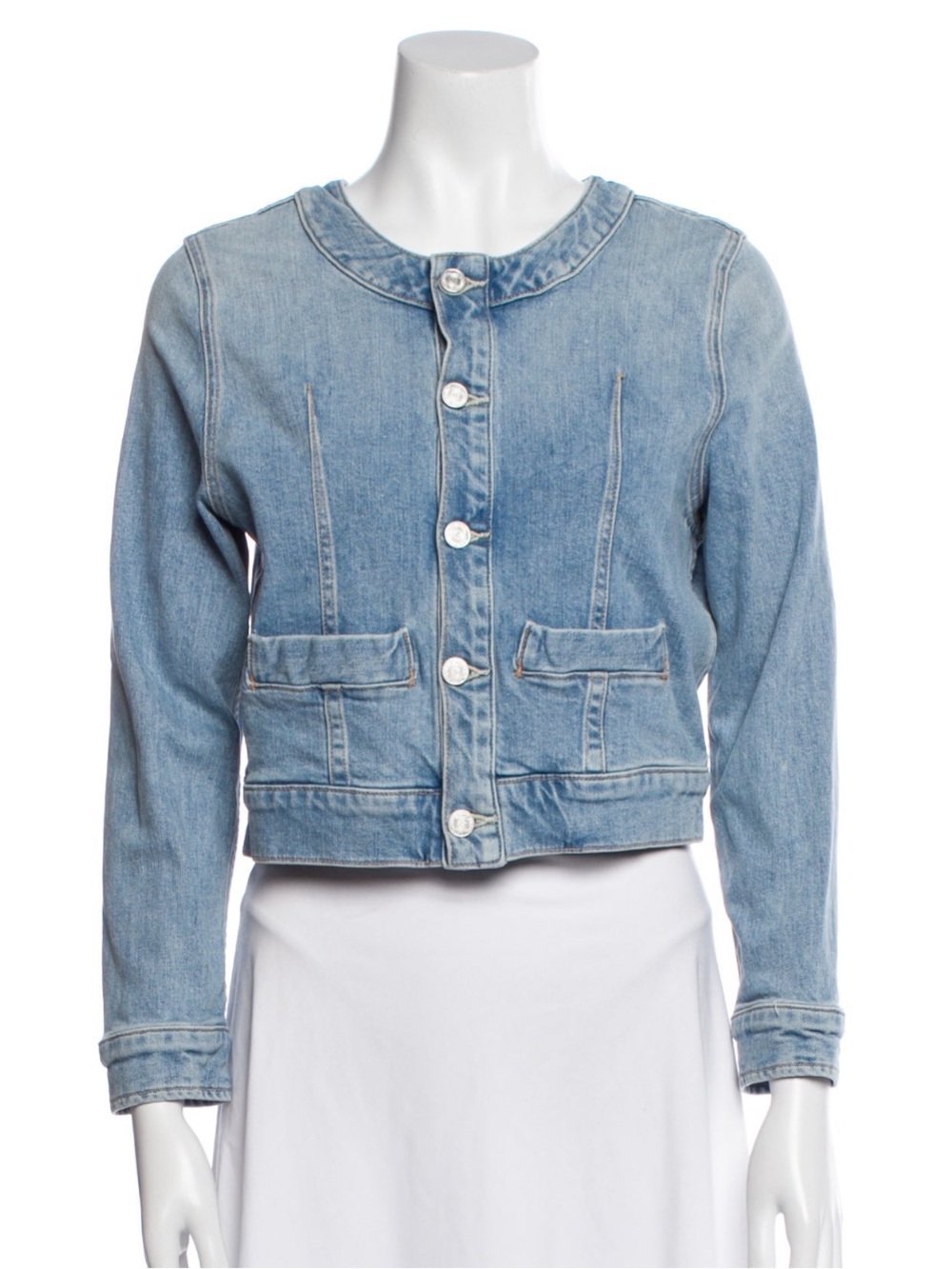 MOTHER Superior the Picky jacket denim Light Wash Cropped Denim Jacket